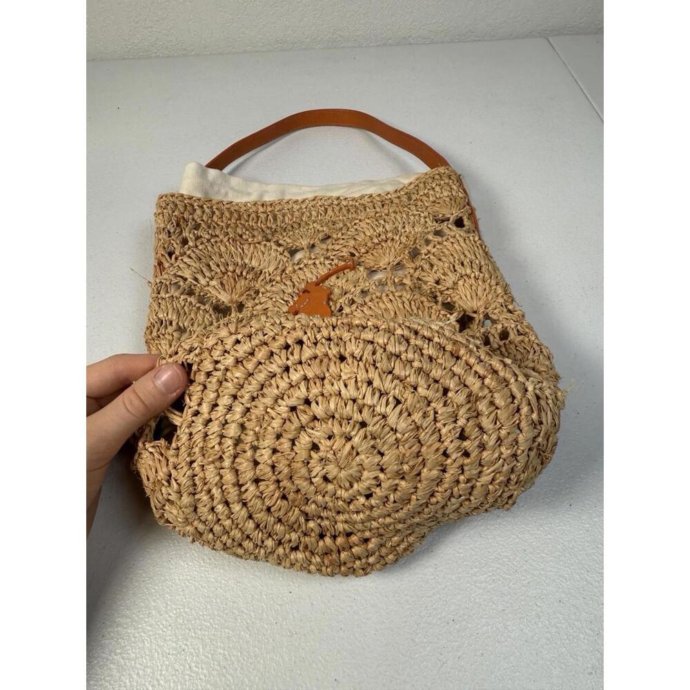 Polo Ralph Lauren Crochet Mini Bucket Bag – As Is (Broken Weave & Fraying) - Picture 6 of 11